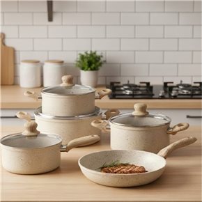 WOK ANTIADHERENTE 28X7CM APTO INDUCCION BEIGE