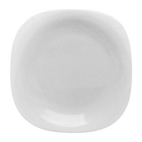 PLATO LLANO SEMICUADRADO OPALINA D28CM/H2.5CM BLANCO