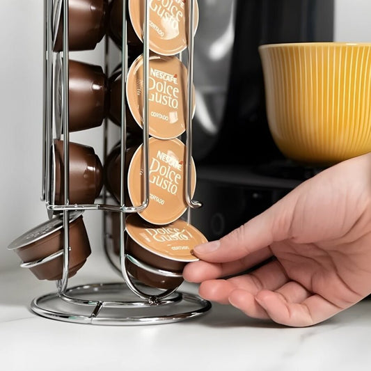 SOPORTE P/CAPSULAS CAFE DOLCE GUSTO METAL D12x33CM