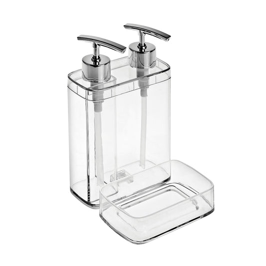 DISPENSADOR C/DIVISION JABON/DETER 13X14X22 TRANSP