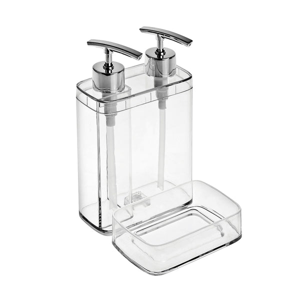 DISPENSADOR C/DIVISION JABON/DETER 13X14X22 TRANSP