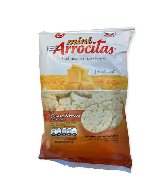 Snack de arroz integral sabor queso romano - Mini Arrocitos