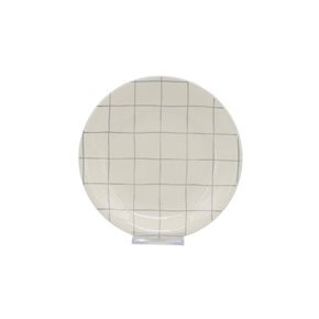 PLATO DE POSTRE CERAMICA D19CM QUADRA BLANCO/GRIS