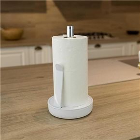 PORTA ROLLO ACERO 16.5X16.5X30CM BLANCO