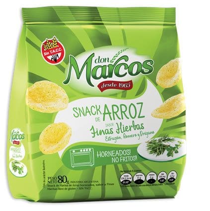 Snacks de arroz sabor finas hierbas - Don Marcos