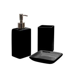 SET BAÑO 3 PZAS CERAMICA NEGRO