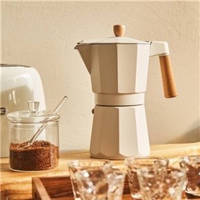 CAFETERA ITAL. ALUM 300ML 6T CREMA M/MAD VARENNA