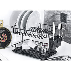 ESCURRIDOR DOBLE C/BANDEJA 36.5x27x27CM CROM NGO