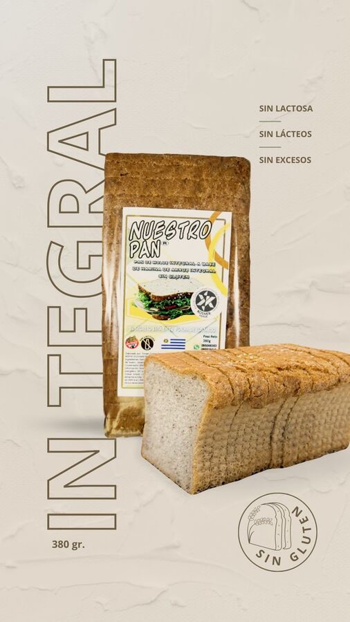 pan de molde integral sin gluten 380 g - Nuestro pan