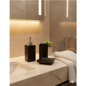 SET BAÑO 3 PZAS CERAMICA NEGRO