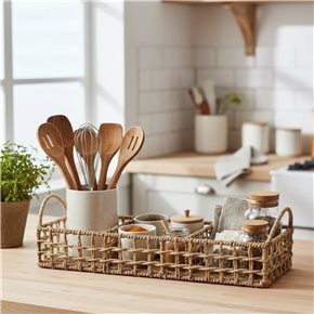 ORGANIZADOR 3 DIV. C/ASAS SEAGRASS 42X14XH9/14CM