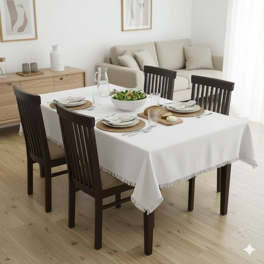 MANTEL ALGODÓN DESFLECADO 140X180CM LISO BLANCO