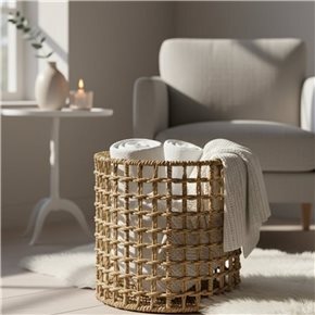 CESTO CIRCULAR D26xH26CM SEAGRASS NATURAL
