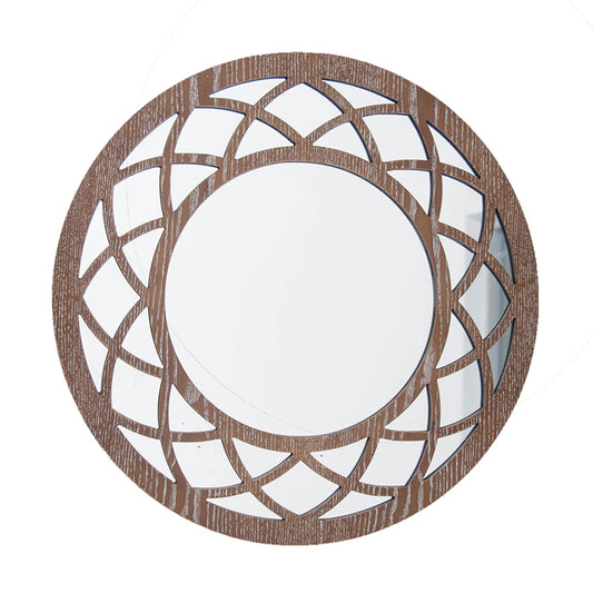 ESPEJO CIRC. MARCO DISEÑO TRIANGULOS D50CM MADERA