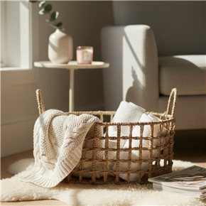 CESTO OVAL C/ASAS 31x25xH14/20CM SEAGRASS NATURAL