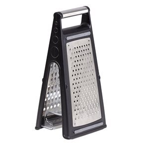 RALLADOR ZAFIRO C/RECIP. 11x9x24.5CM BLANCO/NEGRO