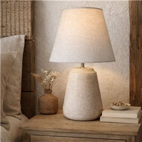 LAMPARA DE MESA CERAMICA D25x40CM BLANCO/MARRON