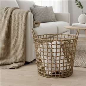 CESTO ALTO C/ASAS SEAGRASS D30/25xH25/30 NATURAL