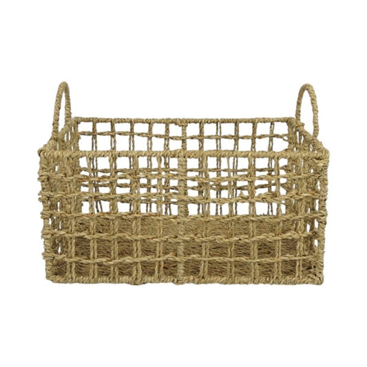 CESTO RECT. C/ASAS 33x23xh17/23CM SEAGRASS NATURAL
