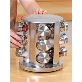 SET 12PCS ESPECIEROS CON SOPORTE ACERO MATE