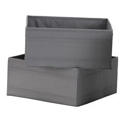 SET 2 ORGANIZADORES TELA 28x28x13CM GRIS