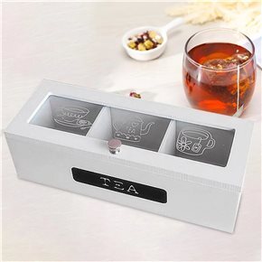CAJA DE TE 3 DIVISIONES 23x8x7CM MADERA TEA