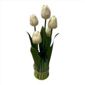 RAMO 5 TULIPANES BLANCO H31CM