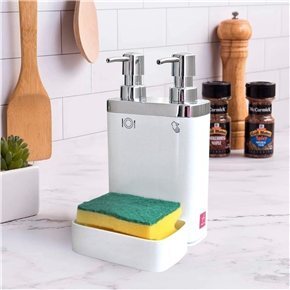 DISPENSADOR C/DIVISION JABON/DETER 13X14X22 BLANCO