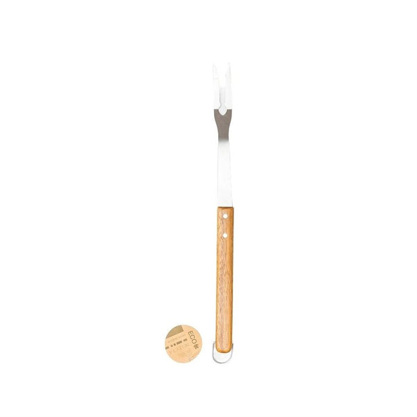 TENEDOR PARA ASADO 46CM ACERO INOX MANGO MADERA