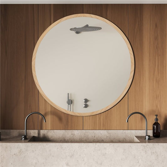 ESPEJO MADERA D60CM BEIGE