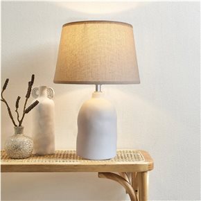 LAMPARA MESA CERAMICA D25x37CM TEXTURA BLANCO