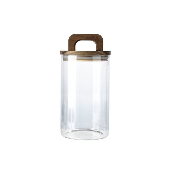RECIPIENTE BORO 1L TAPA MADERA ACACIA D10XH20.6CM