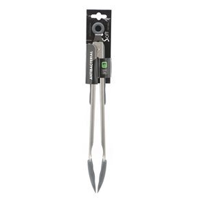 PINZA SILICONA 30CM MANGO ACERO INOX GRIS