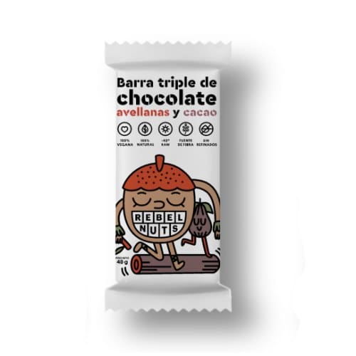 Barra triple de chocolate avellanas y cacao - Rebelnuts