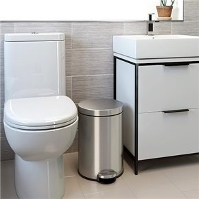 PAPELERA REDONDA C/PEDAL 3 LTS ACERO