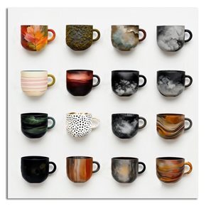 CUADRO CANVAS 30x30cm TAZAS CAFÉ