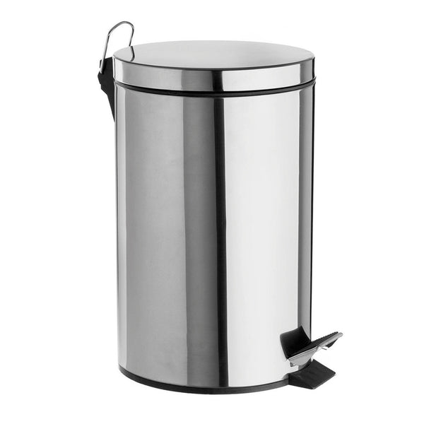 PAPELERA REDONDA C/PEDAL 12 LTS ACERO