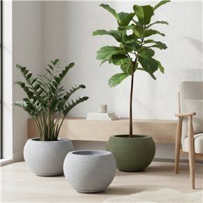 MACETA 17X19CM FLORENCA SISAL EFECTO PIEDRA GRIS O