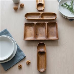 COPETINERO RECT. 3 DIVISIONES MADERA 30X20X4CM