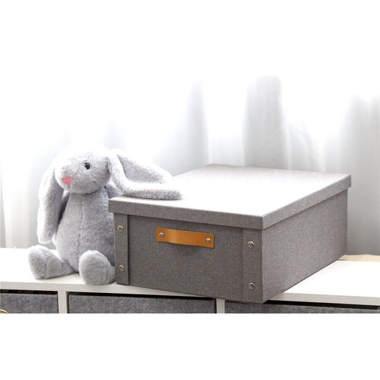 CAJA ORGANIZADOR C/ASA 33X40X17CM EXT TELA GRIS