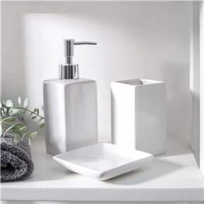 SET BAÑO 3 PZAS CERAMICA BLANCO