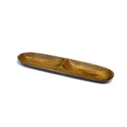 COPETINERO OVAL 2 DIVISIONES MADERA 33X7.5X2.5CM