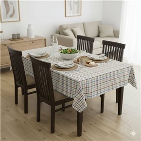 MANTEL ALGODÓN 140X180CM CUADROS MULTICOLOR