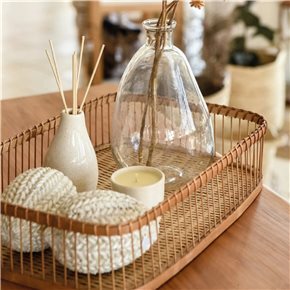 CESTO RECTANGULAR 45x30xH10CMS BAMBU