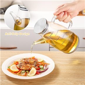 ACEITERA EN VIDRIO 600ML 16X8.7X17.2CM