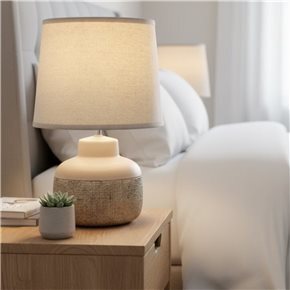 LAMPARA DE MESA CERAMICA D30x45CM TEXTURA MARRON