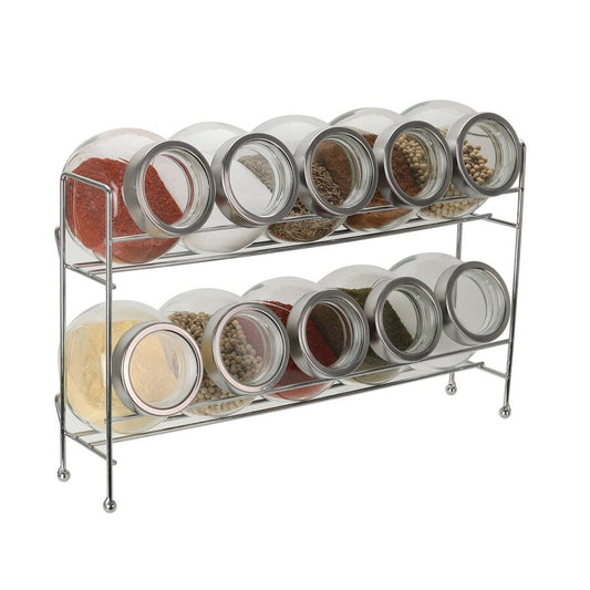 SET 10PCS ESPECIEROS C/SOPORTE 200ML 32x8x22CM