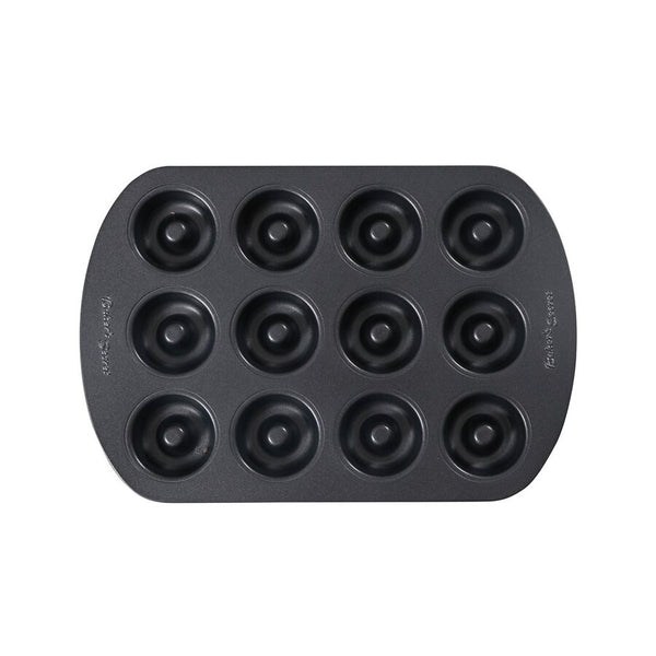MOLDE MINI DONAS X12 26.5X18X2CM,0.5MM NEGRO