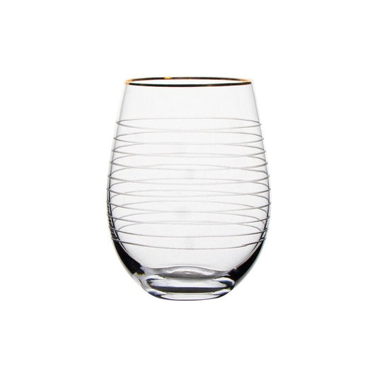 SET 4 VASO VIDRIO D6.5x11.5CM CON DISEÑO