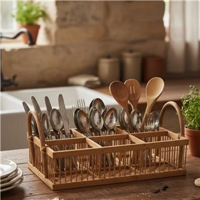 ORGANIZADOR 6 DIV. 27x17xH7 CMS C/ASAS BAMBU